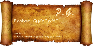 Probst Győző névjegykártya